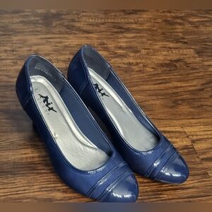 Airflex Blue Kitten Heel Pumps Size 8